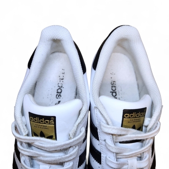 Adidas Women's Superstar White and Black Sneakers - Picture 8 of 12